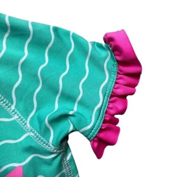 Wippette Baby Girls Fish Rash Guard Swim Suit Size 12 Months - Picture 4 of 6